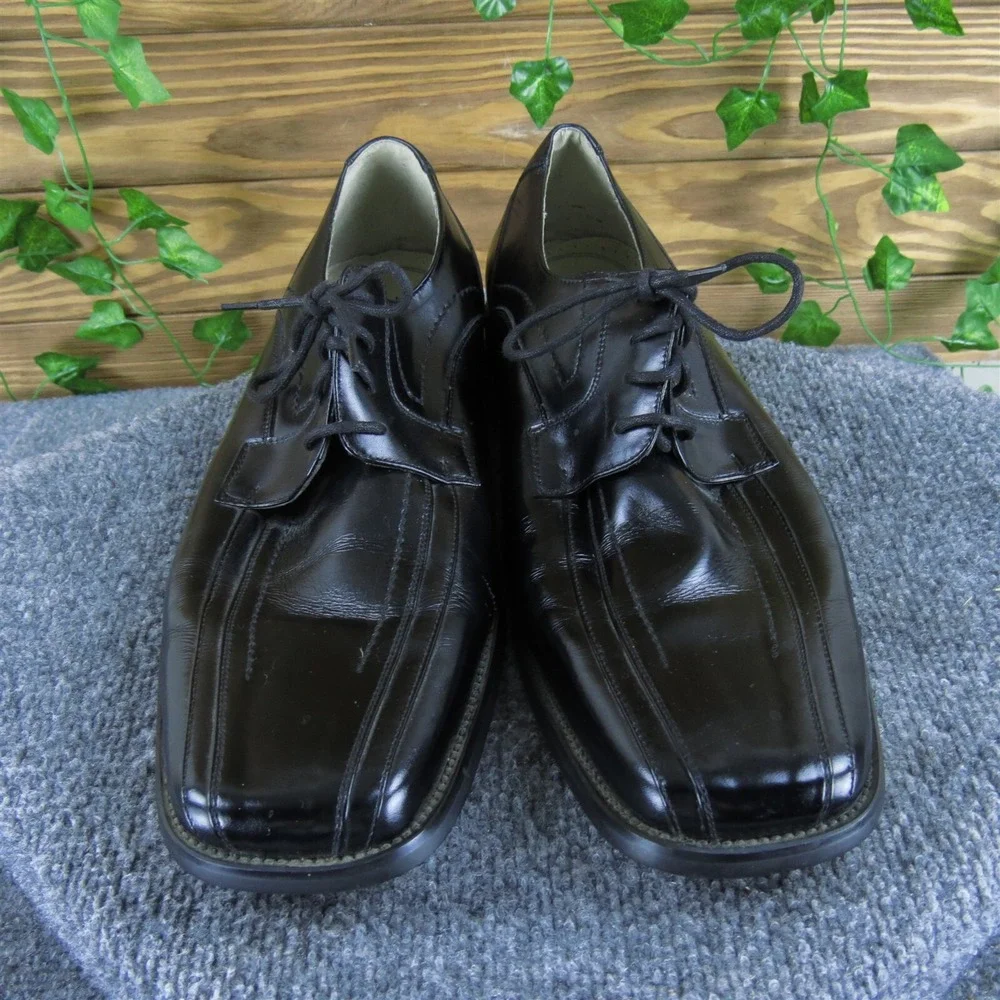 Stacy Adams Men's  Derby Oxfords Black Leather Size‎ 13 Medium Gently Used 2025